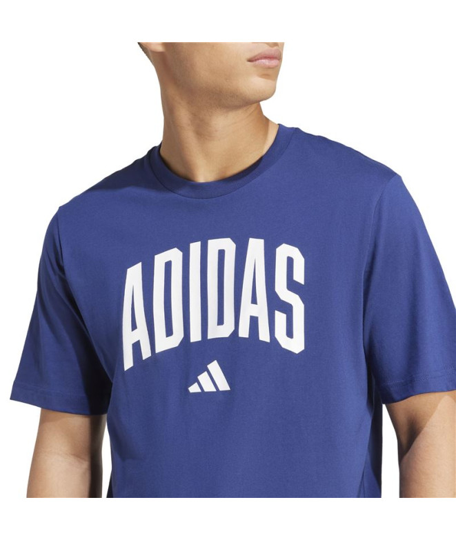 Camiseta adidas Collegiate Homem Azul Escuro