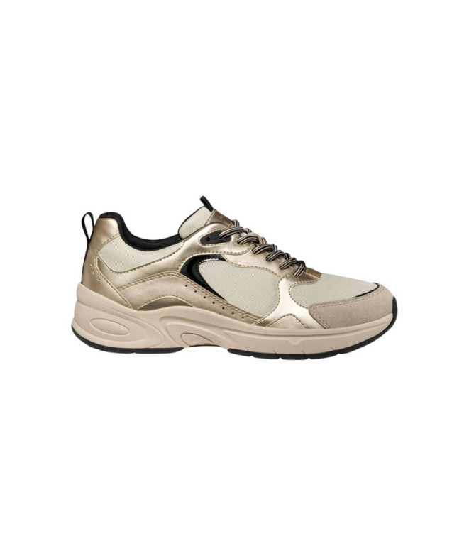 Sapatilhas Geox D Zarvia A - Mesh+Gbk Perl. Mulher Papyrus/Ouro