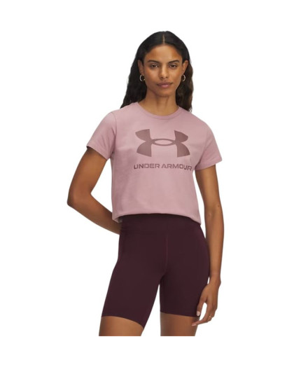 Camiseta Under Armour Logo Ss Mulher Rosa
