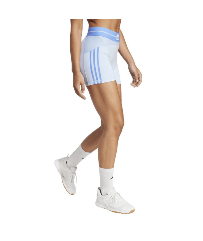 Collants de Fitness adidas Hyg Rib 1/4 Femme Bleu