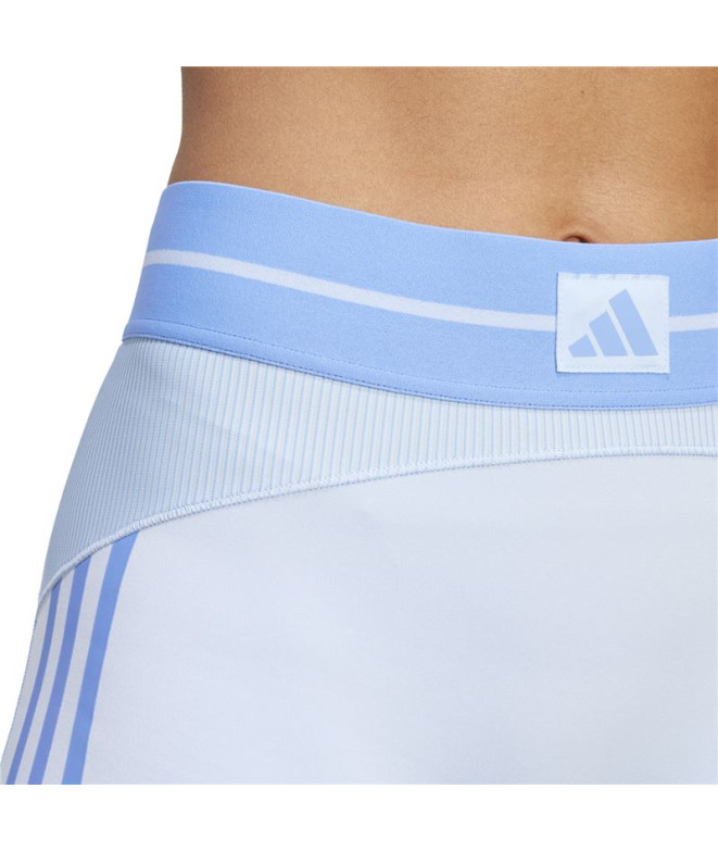 Collants de Fitness adidas Hyg Rib 1/4 Femme Bleu