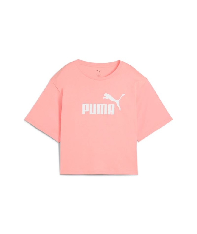 Camiseta Puma Essentials Cropped Rosa Mulher
