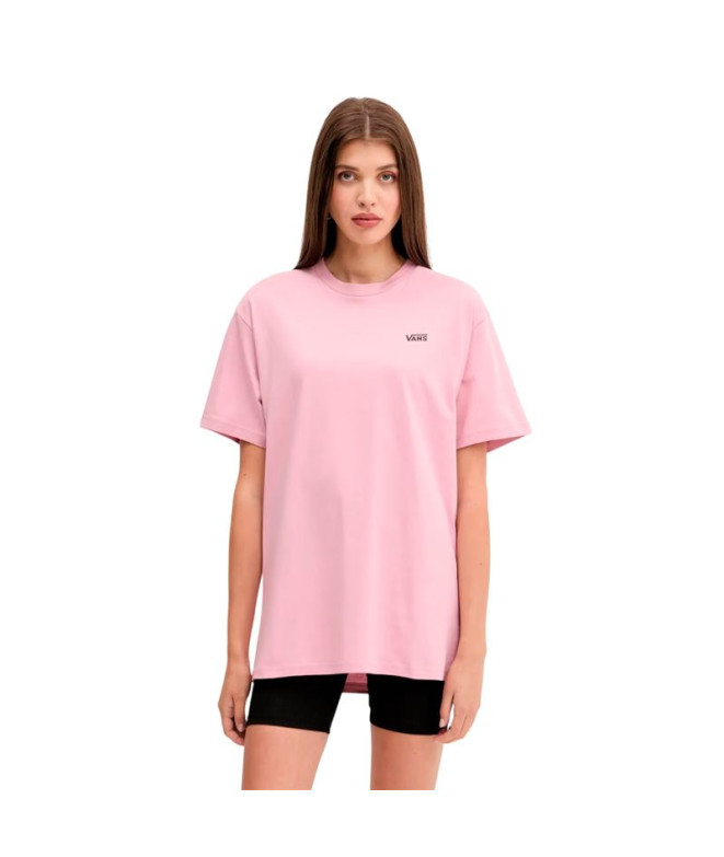 Camiseta Vans Left Chest Logo Em Rosa Mujer