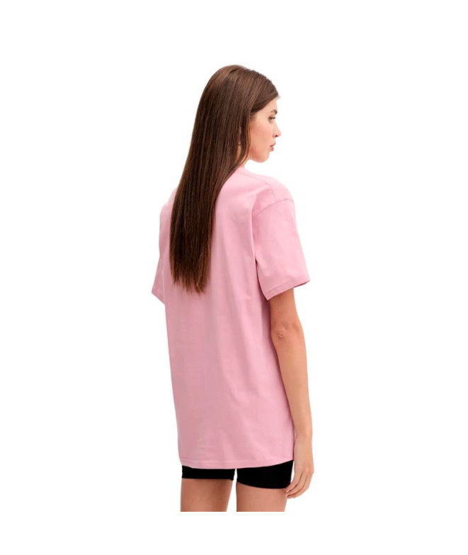 Camiseta Vans Left Chest Logo Em Rosa Mujer
