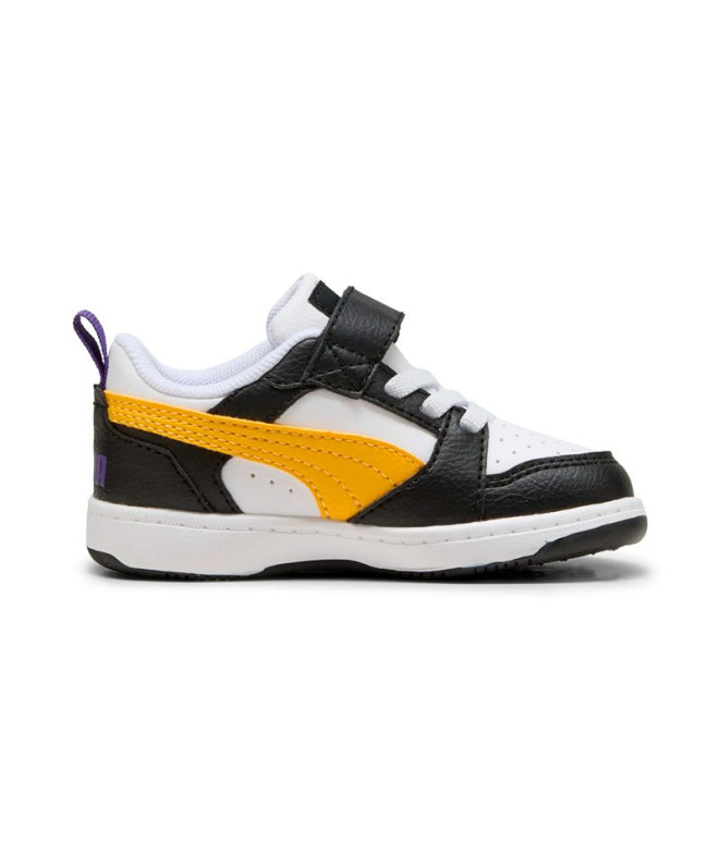 Zapatillas Puma Rebound V6 Lo A, Negro Amarillo, Niño