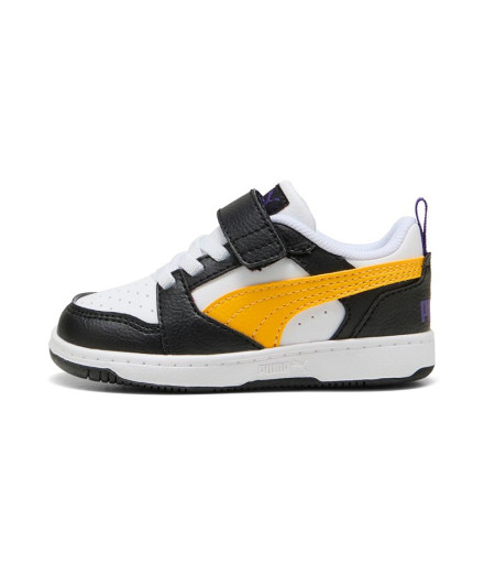 Chaussures Puma Rebound V6 Lo A, Noir Jaune, Enfant 2