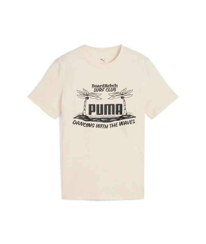 Camiseta Puma Mid90S Graphic Tee Infantil Beige