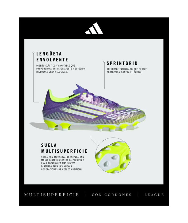 Bottes de Football adidas F50 League Mg Violet