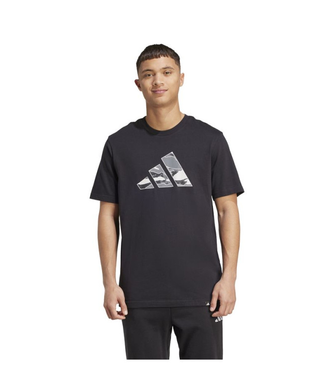 Camiseta adidas Camo Logo Homem Preto