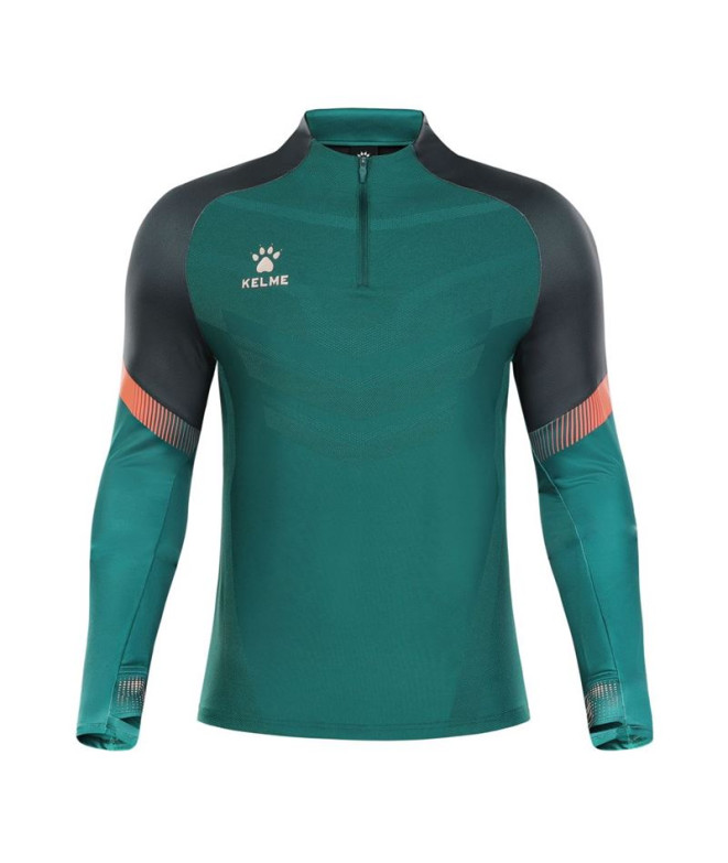 Moletom de Futebol Kelme Sweatshirt Warrior Kids Infantil Verde Escuro