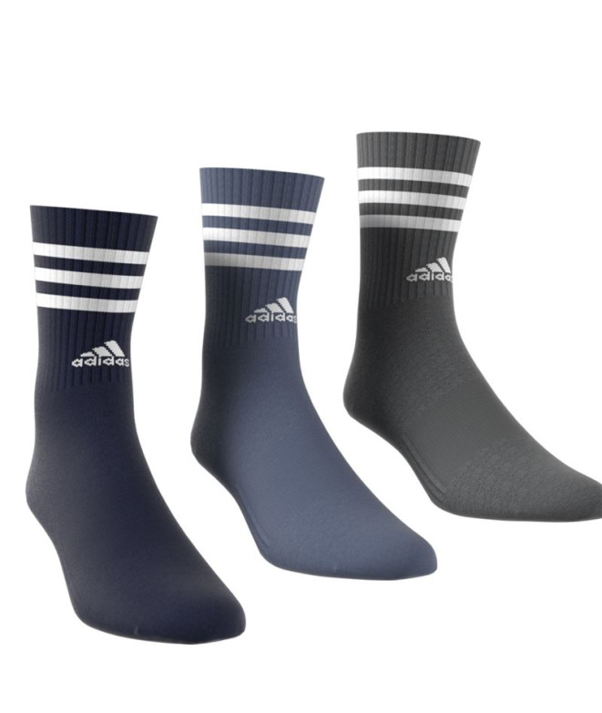 Calcetines adidas 3Stripes Cushioned Sportswear Crew 3 Pair Infantil Azul