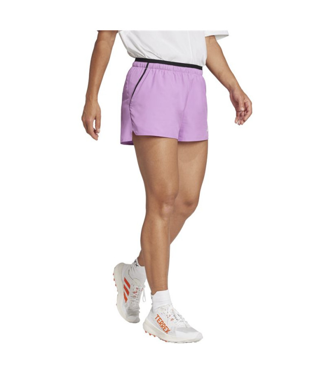 Calça de Trail adidas Mt Light Sh Mulher Púrado