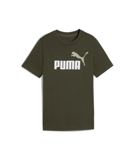 Camiseta Puma Essentials 2 Color No.1 Log Infantil Verde Camiseta Puma Essentials 2 Color No.1 Log Infantil Verde