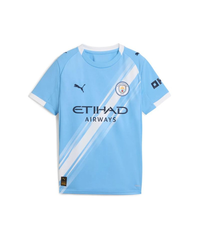 Camiseta de Fútbol Puma Manchester City Home Rep Infantil Team Light Azul