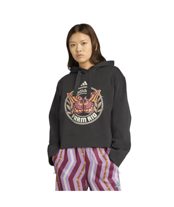 Moletom de Fitness adidas Farm Hoodie Mulher Preto