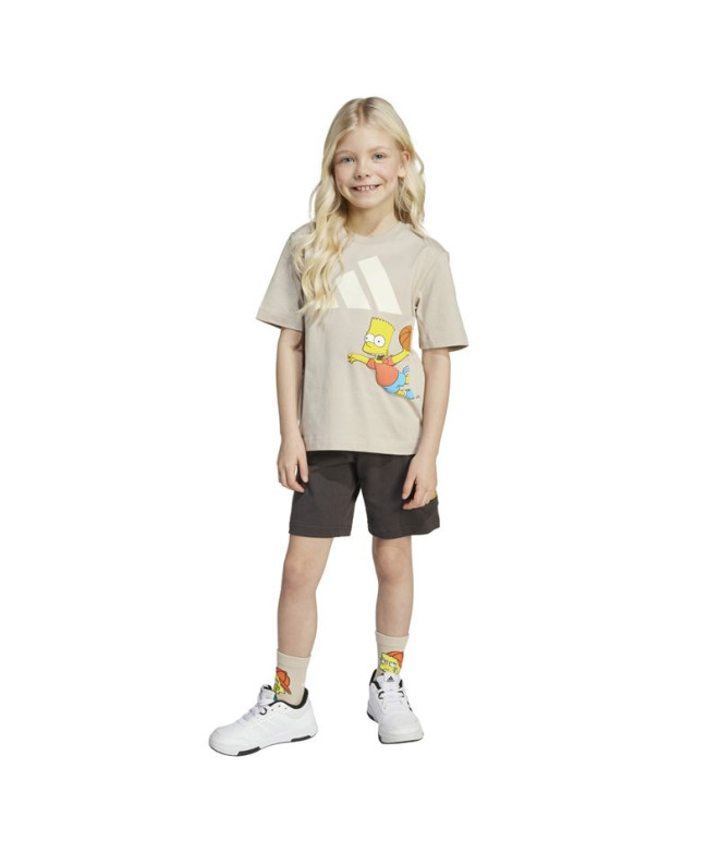 Conjunto adidas Lk Sim Set Infantil Bege