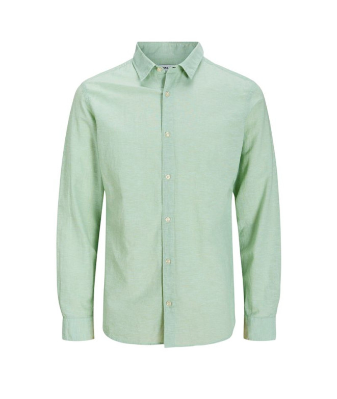 Camisa Jack and Jones Jjebreeze Linen Blend Iceberg Green Hombre