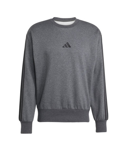 Moletom adidas 3Bandas Fl Swt Homem Cinza Escuro/Preto