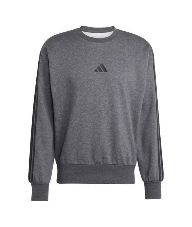Sudadera adidas 3Bandas Fl Swt Hombre Gris Oscuro/Negro