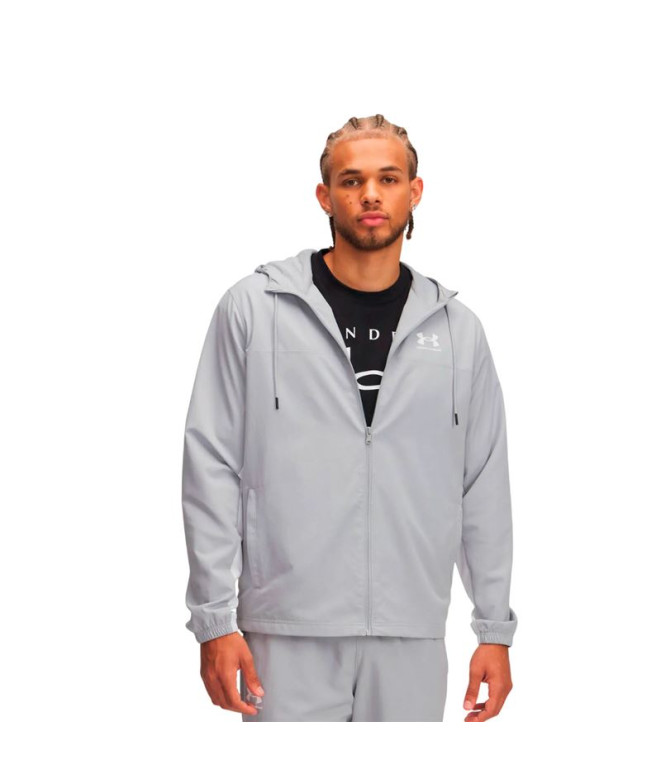 Cortavientos Under Armour Rival Woven Windbreaker Hombre Gris