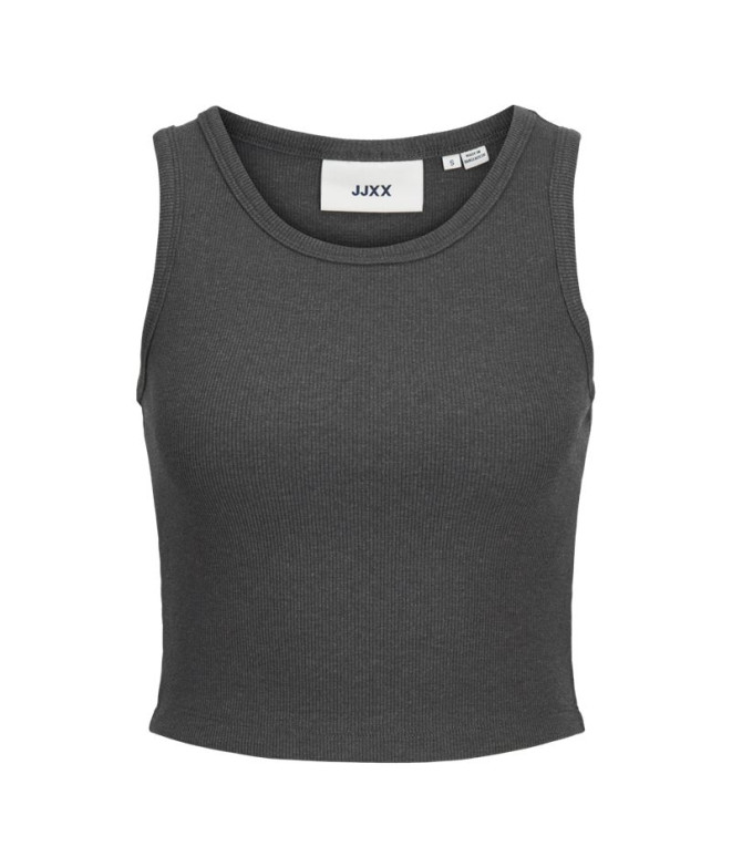 T-shirt Jack and Jones Jxfallon Str Sl Rib Femme Gris Foncé Mélangé
