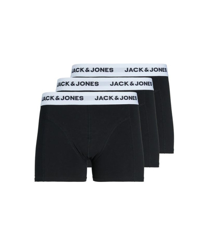 Caleçon Jack and Jones Jacbasic Blanc Wb 3 Pack Noir Homme