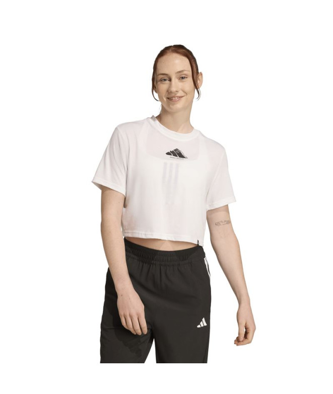 Camiseta de Fitness adidas Vntg Mulher Branco
