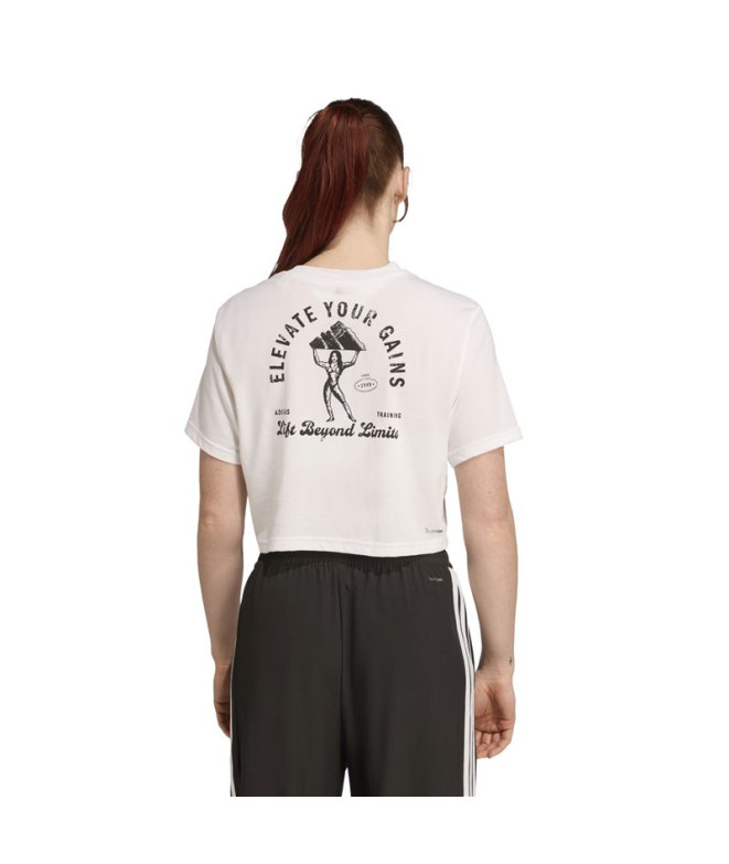 Camiseta de Fitness adidas Vntg Mulher Branco