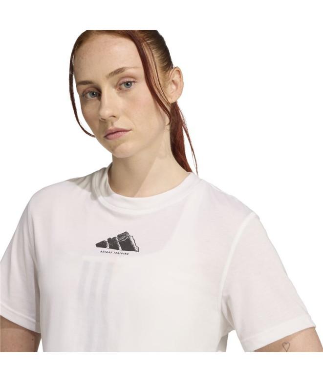Camiseta de Fitness adidas Vntg Mulher Branco