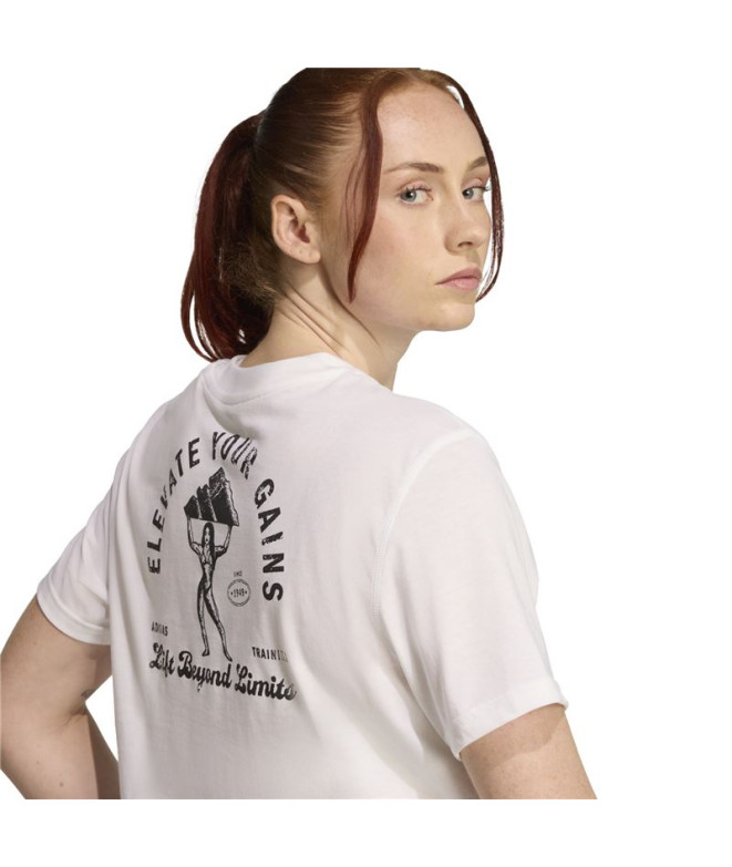 Camiseta de Fitness adidas Vntg Mulher Branco