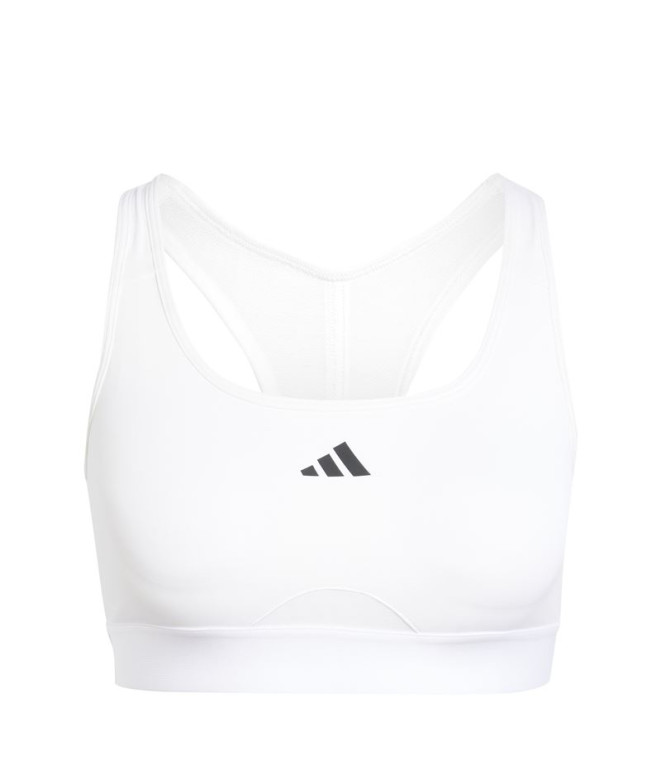 Sujetador Deportivo de Fitness adidas Powerreact Training Mujer Blanco