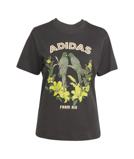 Camiseta de Fitness adidas Farm Gfx Tee 2 Mulher Preto