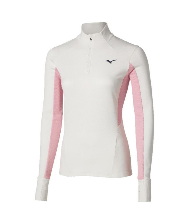 Sweat de Running Mizuno Active Warm Hz Ls Femme Blanc