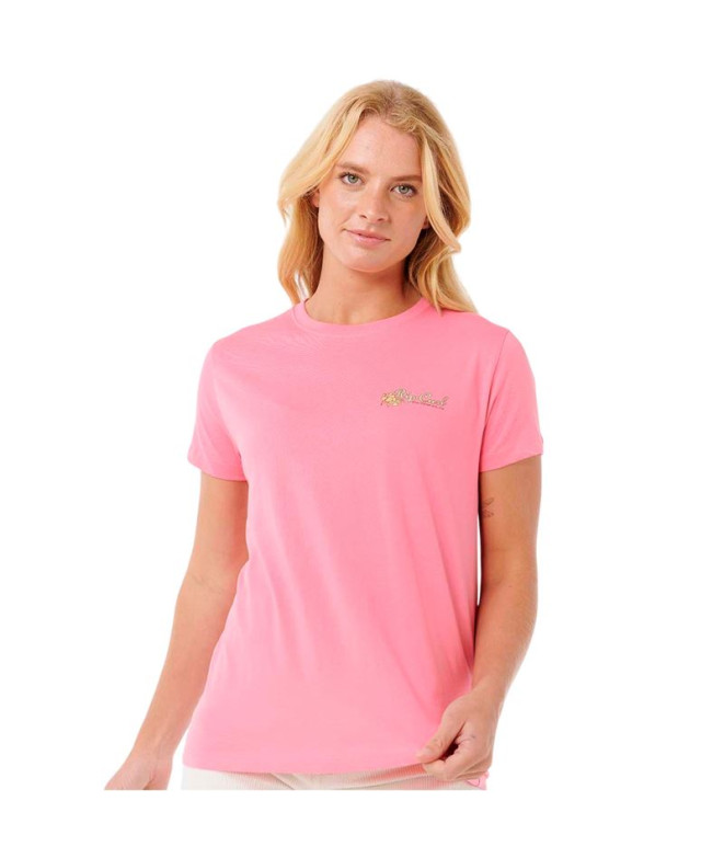 Camiseta Rip Curl Waikiki Standard Tee Mulher Bone