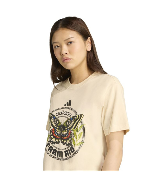 T-shirt de Fitness adidas Farm Gfx Tee Femme Beige