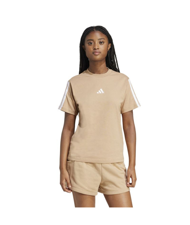 Camiseta adidas 3 Bandas Sj B Mulher Marrom