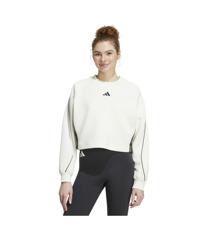 Sweat adidas Stadium Swt Femme Beige