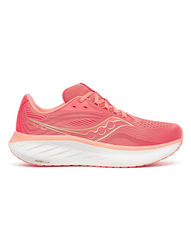 Chaussures de Running Saucony Ride 18 Femme Corail/Saumon