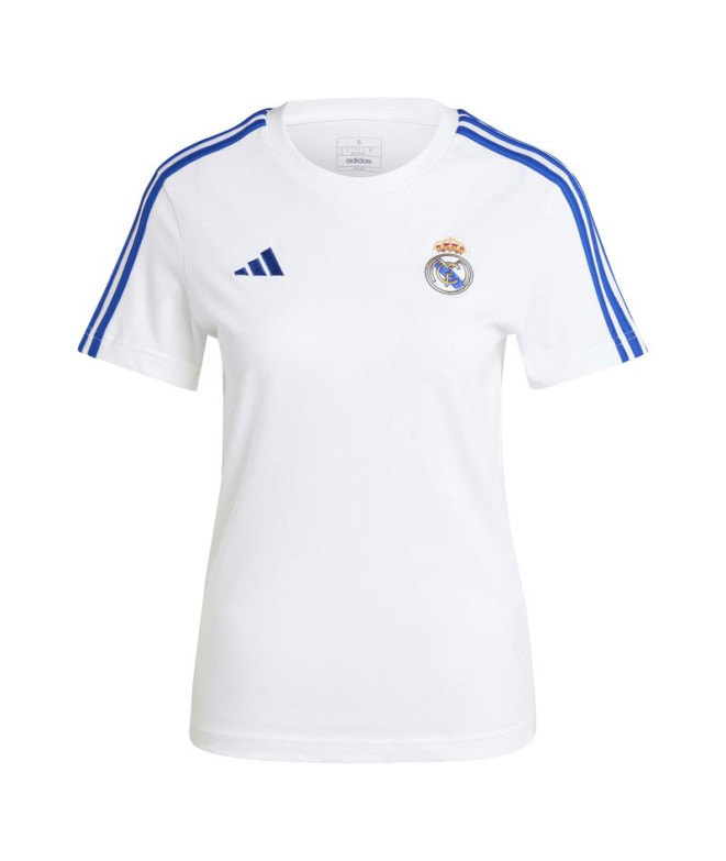 Camiseta de Futebol adidas Real Madrid 3 Bandas Mulher Branco