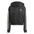 Chaqueta adidas 3 Bandas French Terry Fz Hd Mujer Negro/Blanco