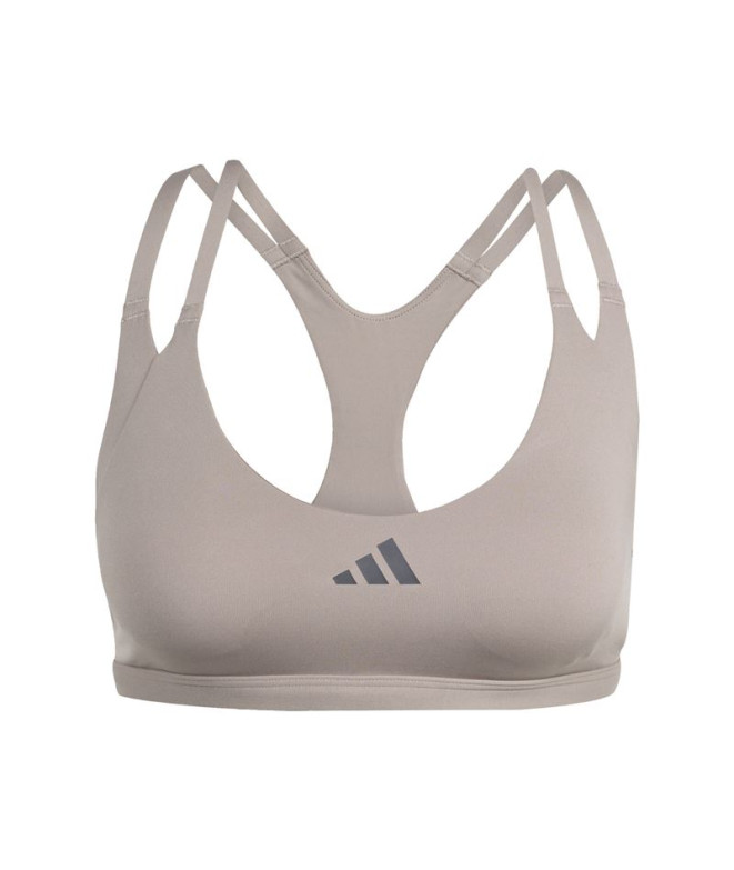 Sutiã esportivo de Fitness adidas Aerim Ls Strngt Mulher Marrom