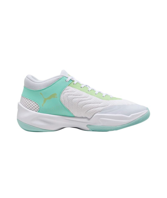Chaussures de Basket-ball Puma Court Pro 2, Blanc-Menthe Melt-Ni Unisexe