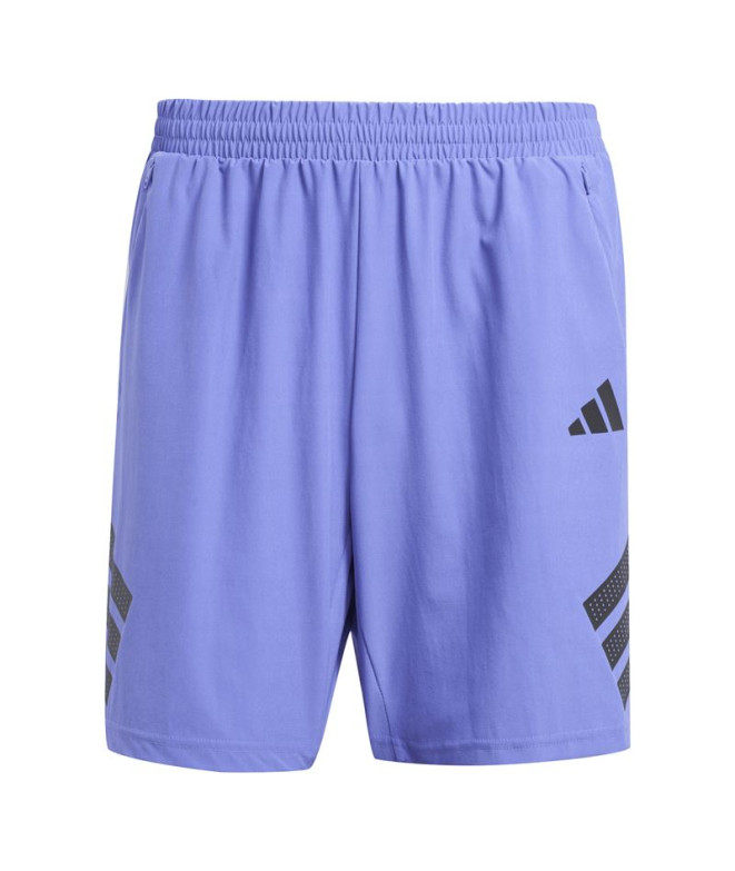 Pantalons de Fitness adidas Gym+ 3Bandas Short Homme Bleu/Noir