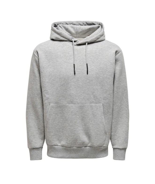 Sweat Only & Sons Onsceres Hoodie Sweat Noos Homme Super Light Grey Melange