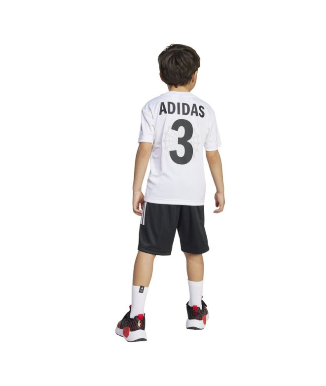Ensemble adidas Lk Mrvl Sm Tset Enfant Blanc/Noir