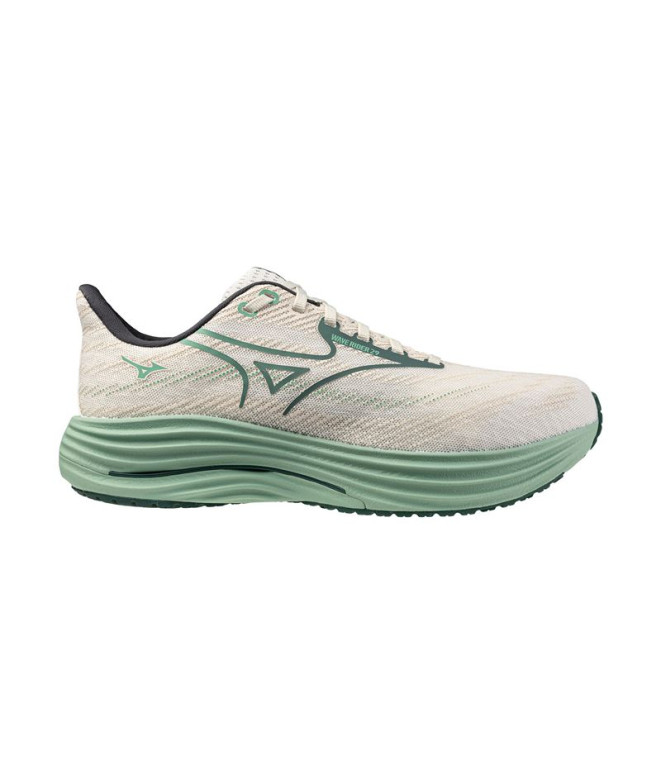 Chaussures de Running Mizuno Wave Rider 29 Homme Blanc/Vert/Crème de Me