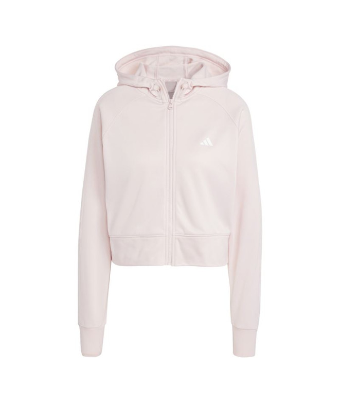 Casaco de Fitness adidas Aeroready Game & Go Full Zip ed Fleece Mulher Rosa