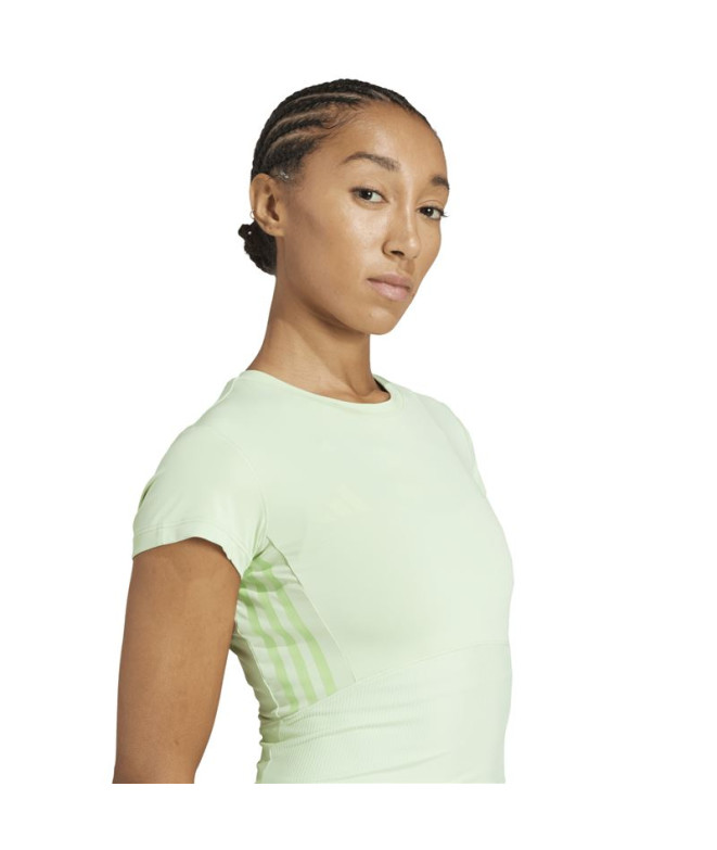 T-shirt de Fitness adidas Hyg Rib Baby Femme Verte
