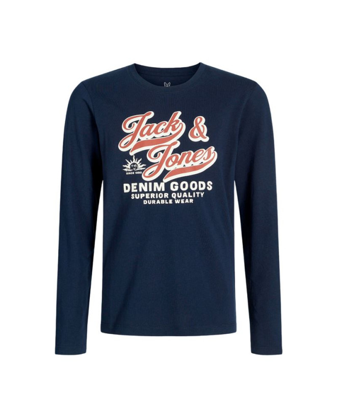 Camiseta Jack and Jones Jjelogo Ls O-Nec 2 Col Sky Captain Infantil