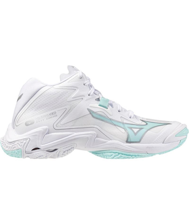 Sapatilhas de Voleibol Mizuno Wave Lightning Z8 Mid Mulher Branco/Azul